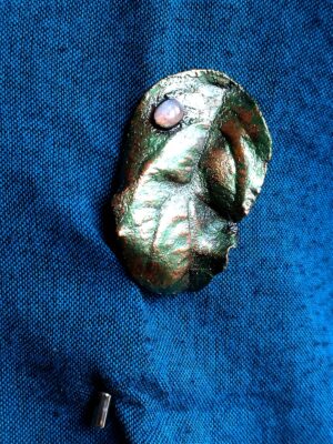 Brož - měsíční kamen - galvanoplastika