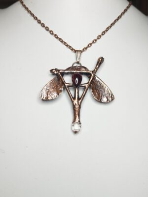 Talisman života – Ankh s granátem a Herkimer diamant