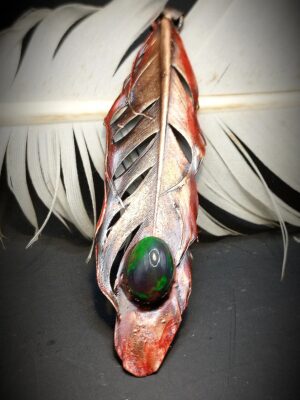 Přívěsek peří s etiopským opálem